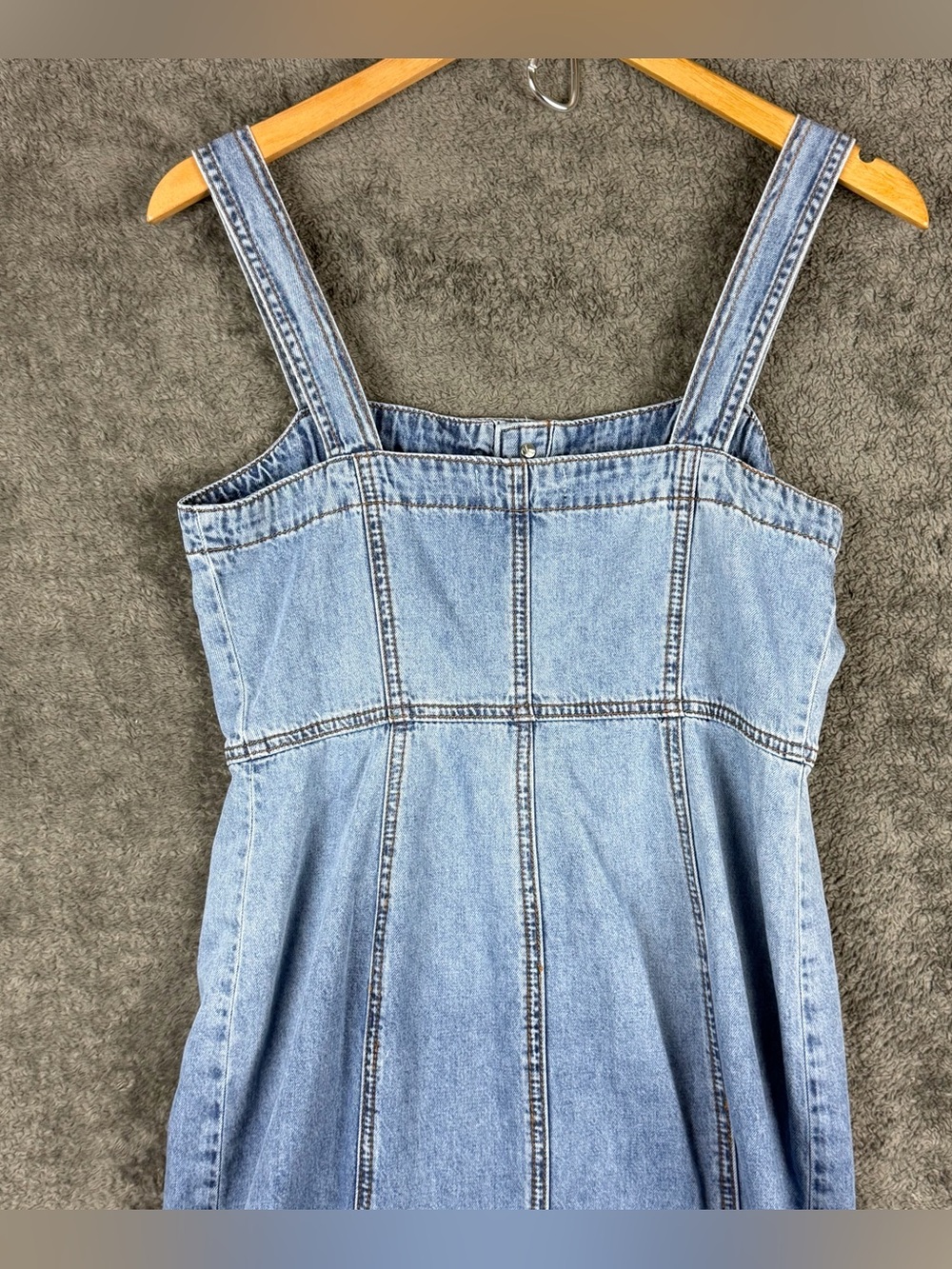 KUT FROM THE KLOTH Denim Jean Midi Button Up Dress Womens Size 0 Pockets Summer - Picture 7 of 14